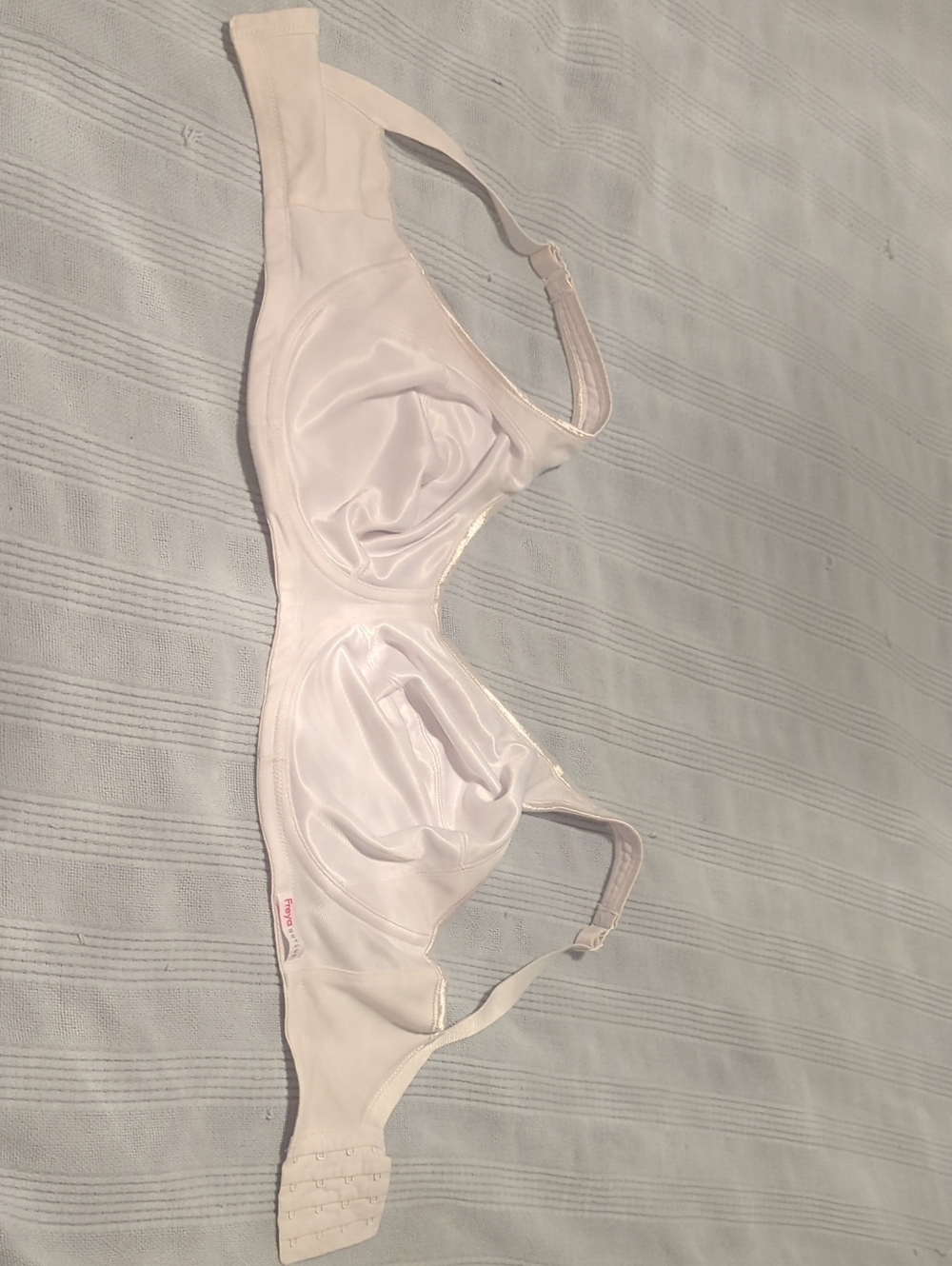 Freya White Satin Unlined Exercise Underwire Bra